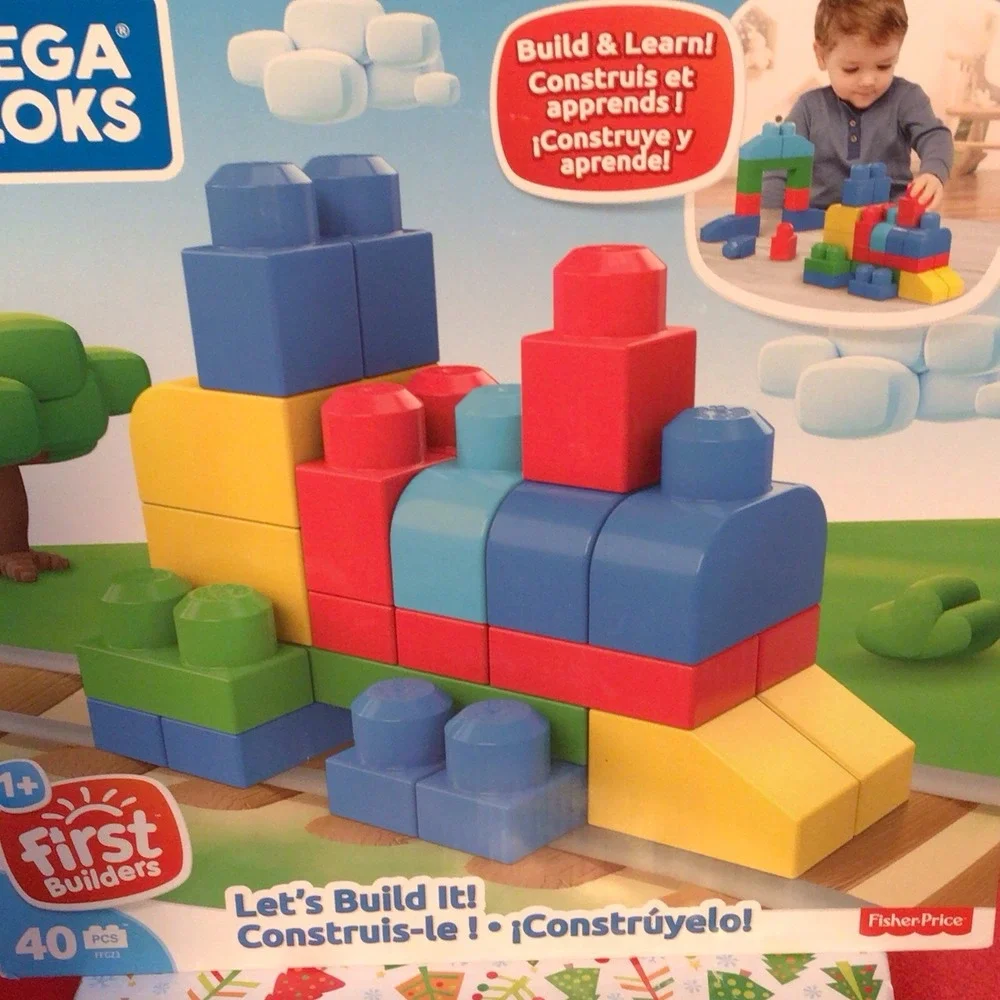 Mega Bloks 40 Pcs Let's Build It! Building Blocks Set Fisher Price Ages 1+ First